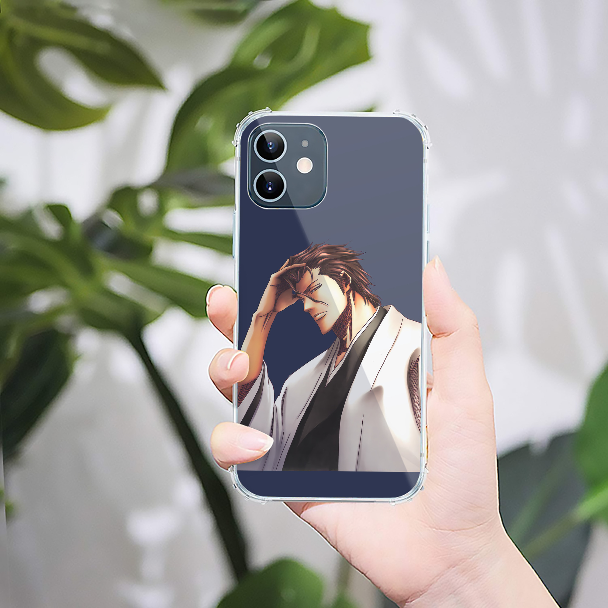 （画像用） ブリーチ 藍染 惣右介（あいぜん そうすけ） BLEACH Aizen Sousuke 【iPhone 12シリーズ対応】透明スマホケース（クリアソフトケース）